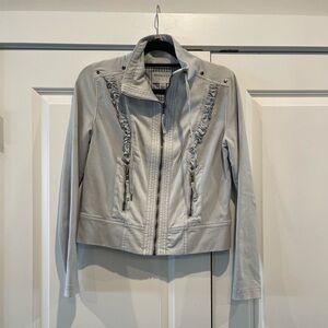 Anyhropologie Ruffle Light Blue Jacket Size Medium